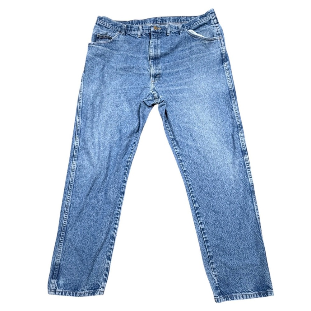 Wrangler Rugged Wear Relaxed Fit Straight Leg Blue Denim Jeans Men 44x34 5Pocket